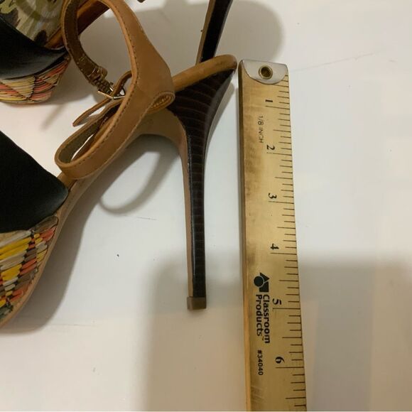 Sam Edelman Mason Women's Black Leather Open Toe Ankle Strap Platform Heels 7 M - Picture 13 of 13